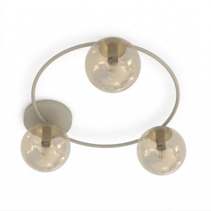 Stropní svítidlo SOPRA 3xE14/10W/230V béžová/kouřová béžová