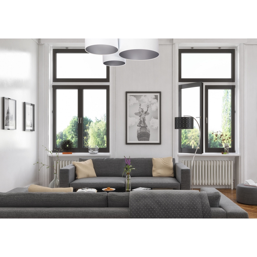 Stropní svítidlo SPACE 3xE27/60W/230V bílá/stříbrná