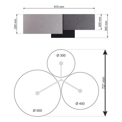 Stropní svítidlo SPACE 3xE27/60W/230V červená/šedá/růžová