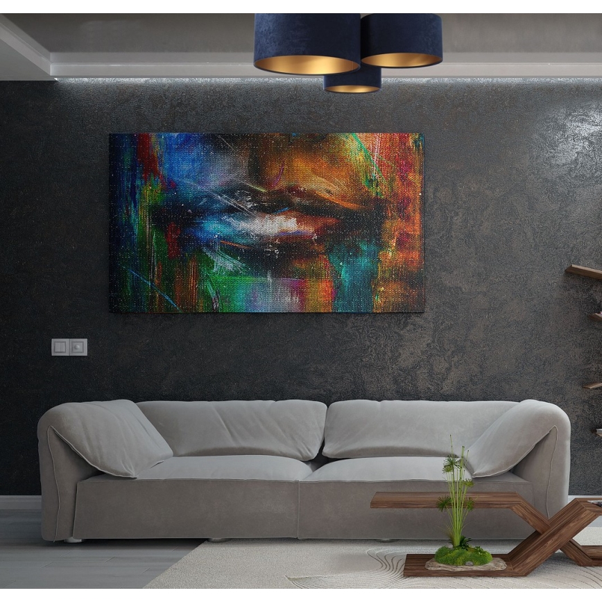 Stropní svítidlo SPACE 3xE27/60W/230V modrá/zlatá