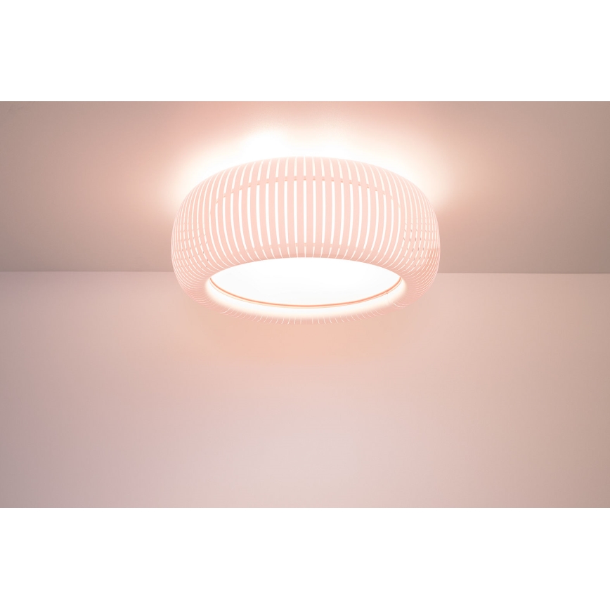 Stropní svítidlo STRIPES 2xE27/40W/230V pr. 55 cm bílá/růžová
