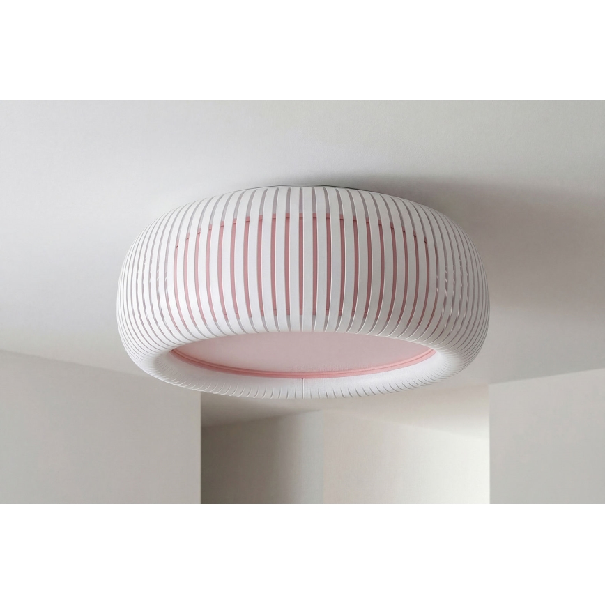 Stropní svítidlo STRIPES 2xE27/40W/230V pr. 55 cm bílá/růžová