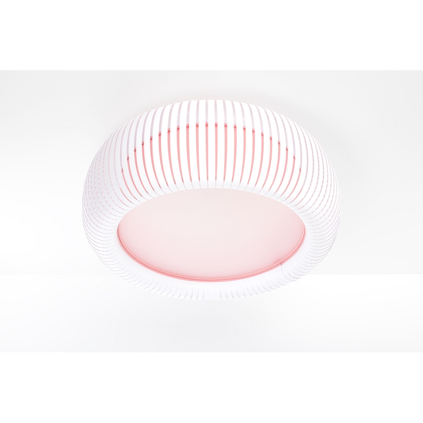 Stropní svítidlo STRIPES 2xE27/40W/230V pr. 55 cm bílá/růžová
