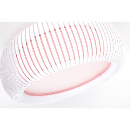Stropní svítidlo STRIPES 2xE27/40W/230V pr. 55 cm bílá/růžová