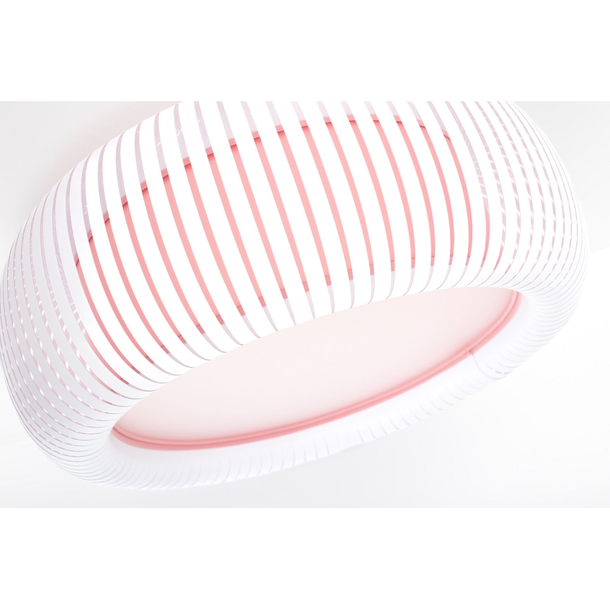Stropní svítidlo STRIPES 2xE27/40W/230V pr. 55 cm bílá/růžová