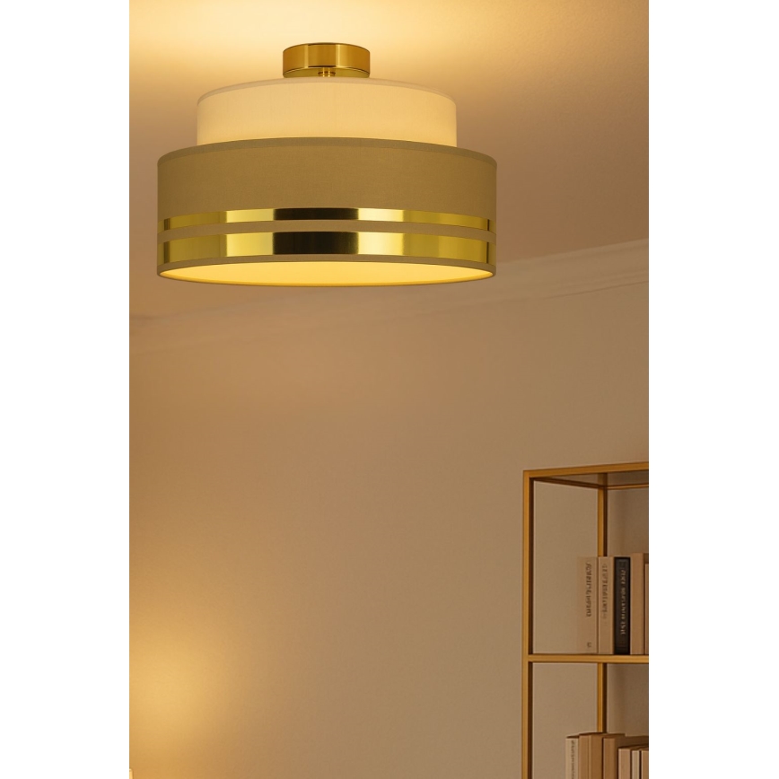 Stropní svítidlo TAMI 1xE27/60W/230V béžová/hnědá/zlatá