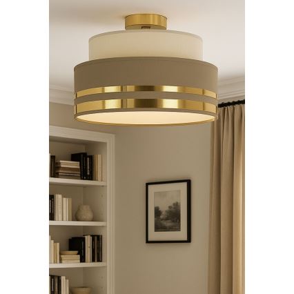 Stropní svítidlo TAMI 1xE27/60W/230V béžová/hnědá/zlatá