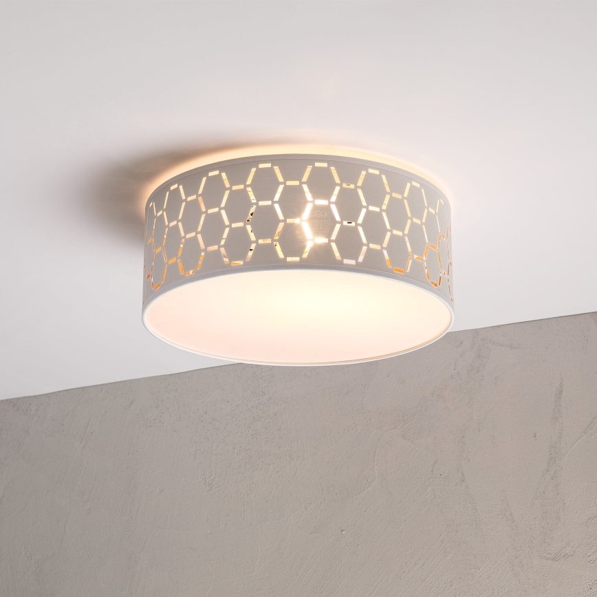 Stropní svítidlo ULLE 1xE27/15W/230V pr. 35 cm bílá
