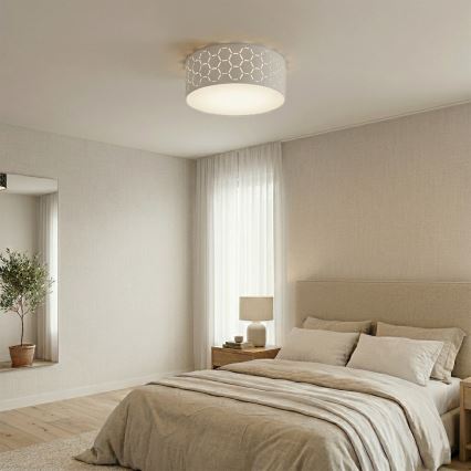 Stropní svítidlo ULLE 1xE27/15W/230V pr. 35 cm bílá