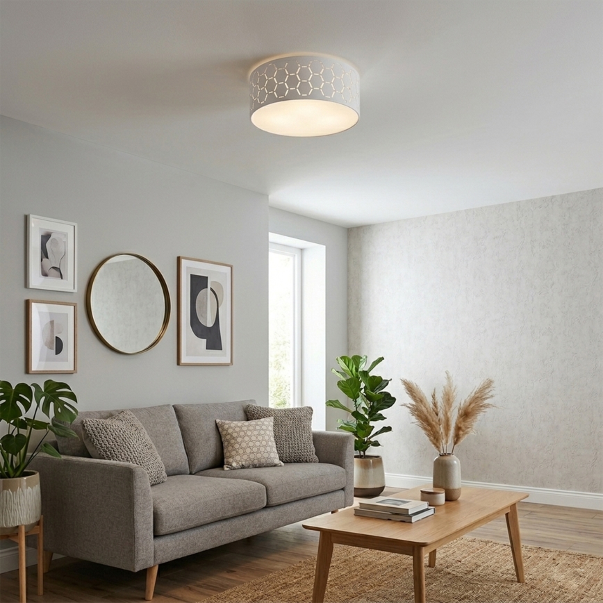 Stropní svítidlo ULLE 1xE27/15W/230V pr. 35 cm bílá