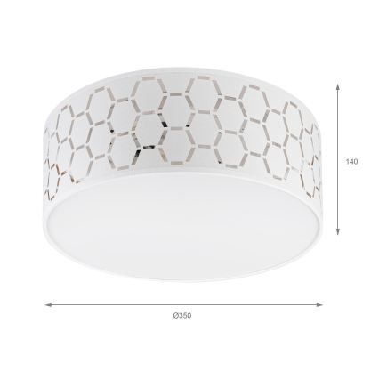 Stropní svítidlo ULLE 1xE27/15W/230V pr. 35 cm bílá