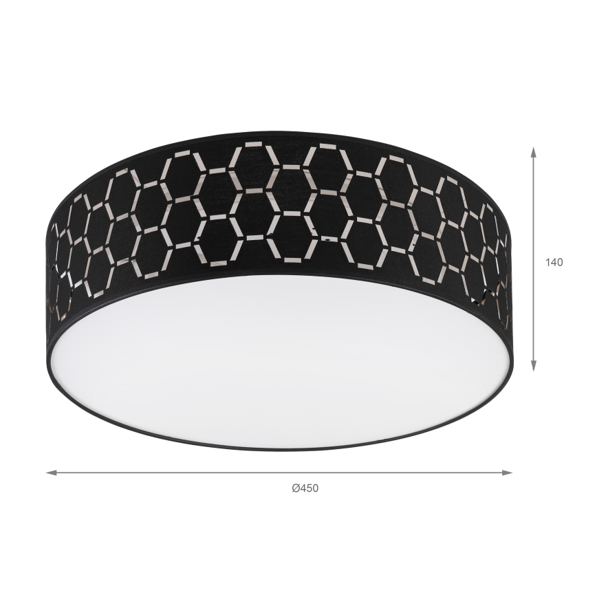 Stropní svítidlo ULLE 2xE27/15W/230V pr. 45 cm černá