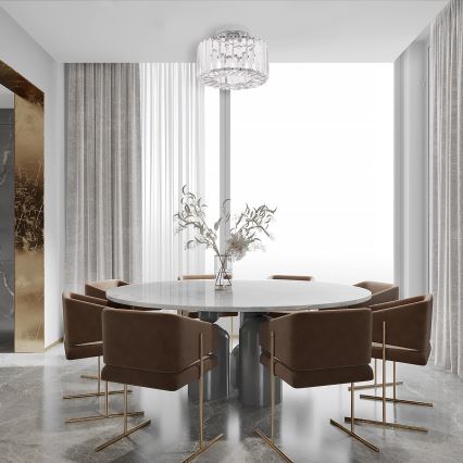 Stropní svítidlo VETRO 1xE27/15W/230V pr. 24,5 cm matný chrom