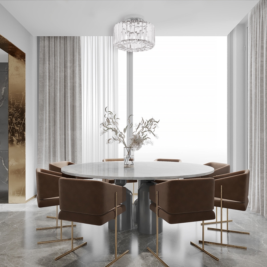 Stropní svítidlo VETRO 1xE27/15W/230V pr. 24,5 cm matný chrom