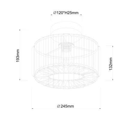 Stropní svítidlo VETRO 1xE27/15W/230V pr. 24,5 cm zlatá