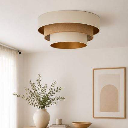 Stropní svítidlo WENTA 1xE27/60W/230V pr. 50 cm béžová/juta