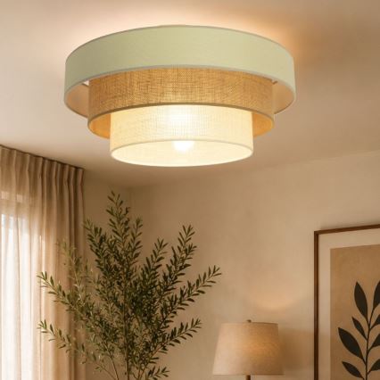 Stropní svítidlo WENTA 1xE27/60W/230V pr. 50 cm béžová/juta