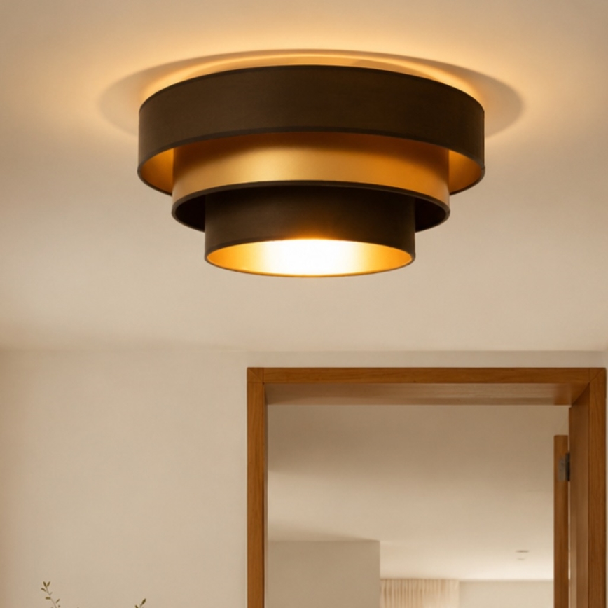 Stropní svítidlo WENTA 1xE27/60W/230V pr. 50 cm hnědá/zlatá