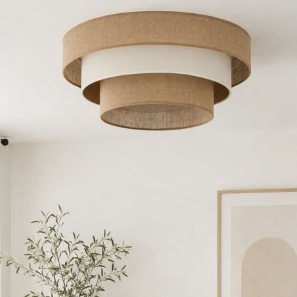 Stropní svítidlo WENTA 1xE27/60W/230V pr. 50 cm juta/béžová