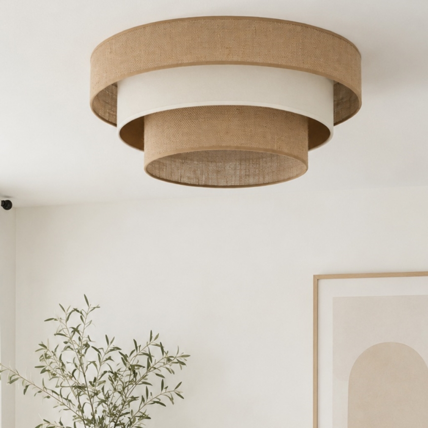 Stropní svítidlo WENTA 1xE27/60W/230V pr. 50 cm juta/béžová