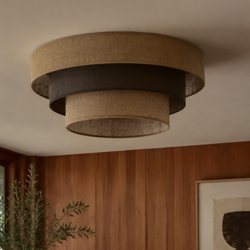 Stropní svítidlo WENTA 1xE27/60W/230V pr. 50 cm juta/hnědá