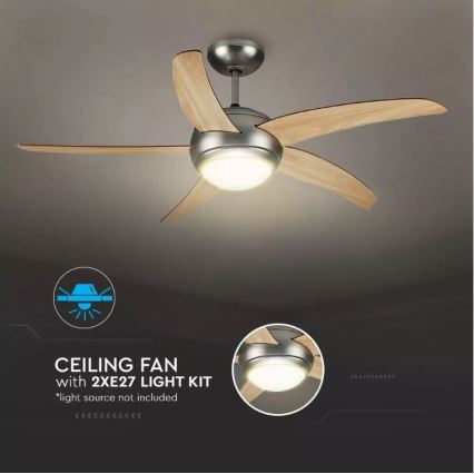 Stropní ventilátor 2xE27/20W/230V pr. 132 cm + dálkové ovládání