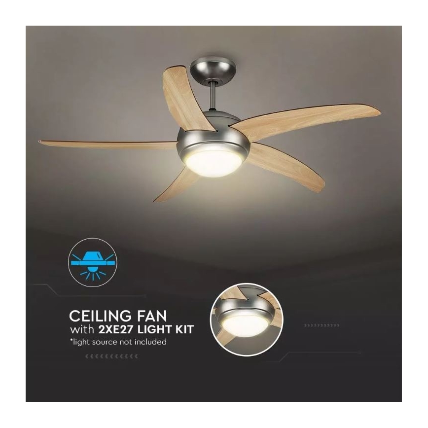 Stropní ventilátor 2xE27/20W/230V pr. 132 cm + dálkové ovládání