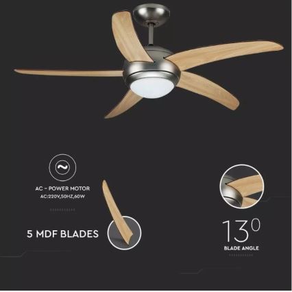 Stropní ventilátor 2xE27/20W/230V pr. 132 cm + dálkové ovládání