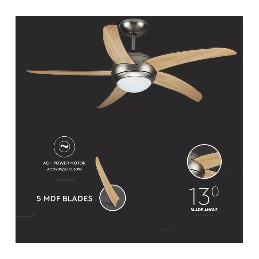 Stropní ventilátor 2xE27/20W/230V pr. 132 cm + dálkové ovládání