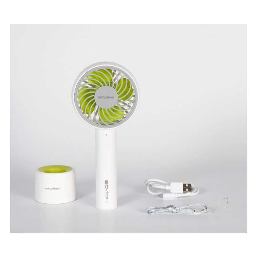 Stylies - Nabíjecí ruční ventilátor LACERTA 4W/5V 2500 mAh bílá