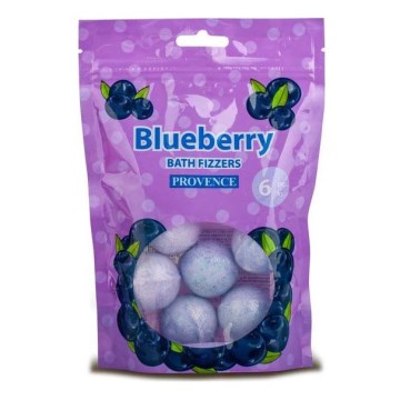 Šumivá bomba do koupele PROVENCE 6 ks borůvka