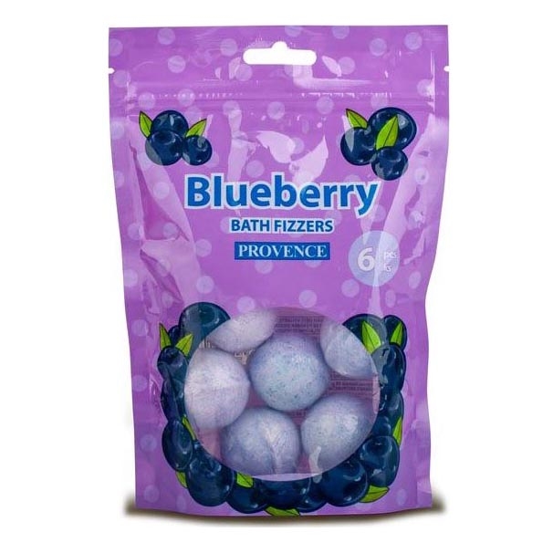 Šumivá bomba do koupele PROVENCE 6 ks borůvka