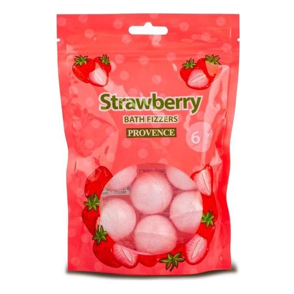Šumivá bomba do koupele PROVENCE 6 ks jahoda