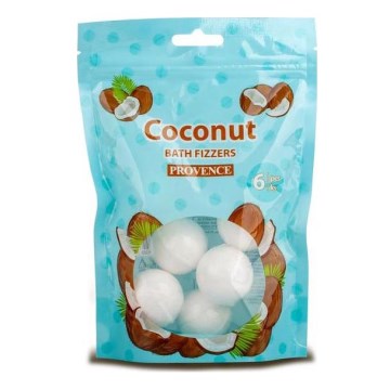 Šumivá bomba do koupele PROVENCE 6 ks kokos