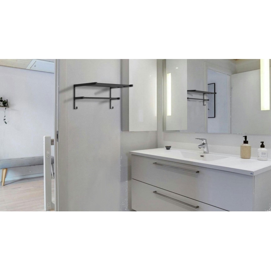 Sušák ručníků na koupelnový radiátor HF SHEFFIELD 52x25,6 cm černá