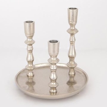 Svícen 20x19 cm stříbrná