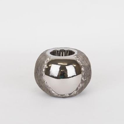Svícen 7,5x10,5 cm stříbrná/hnědá