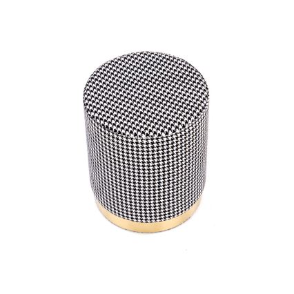 Taburet ARUNA pr. 36 cm bílá/černá/zlatá