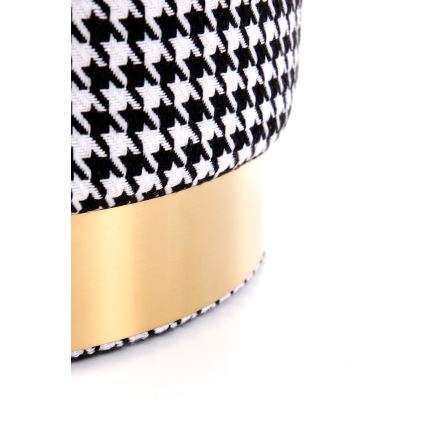 Taburet ARUNA pr. 36 cm bílá/černá/zlatá