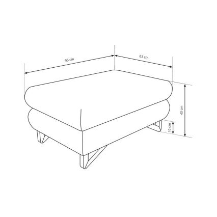 Taburet AVESTA 63x95 cm šedá