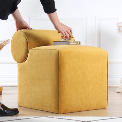 Taburet TIKI 47x45 cm žlutá