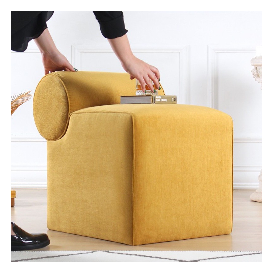 Taburet TIKI 47x45 cm žlutá