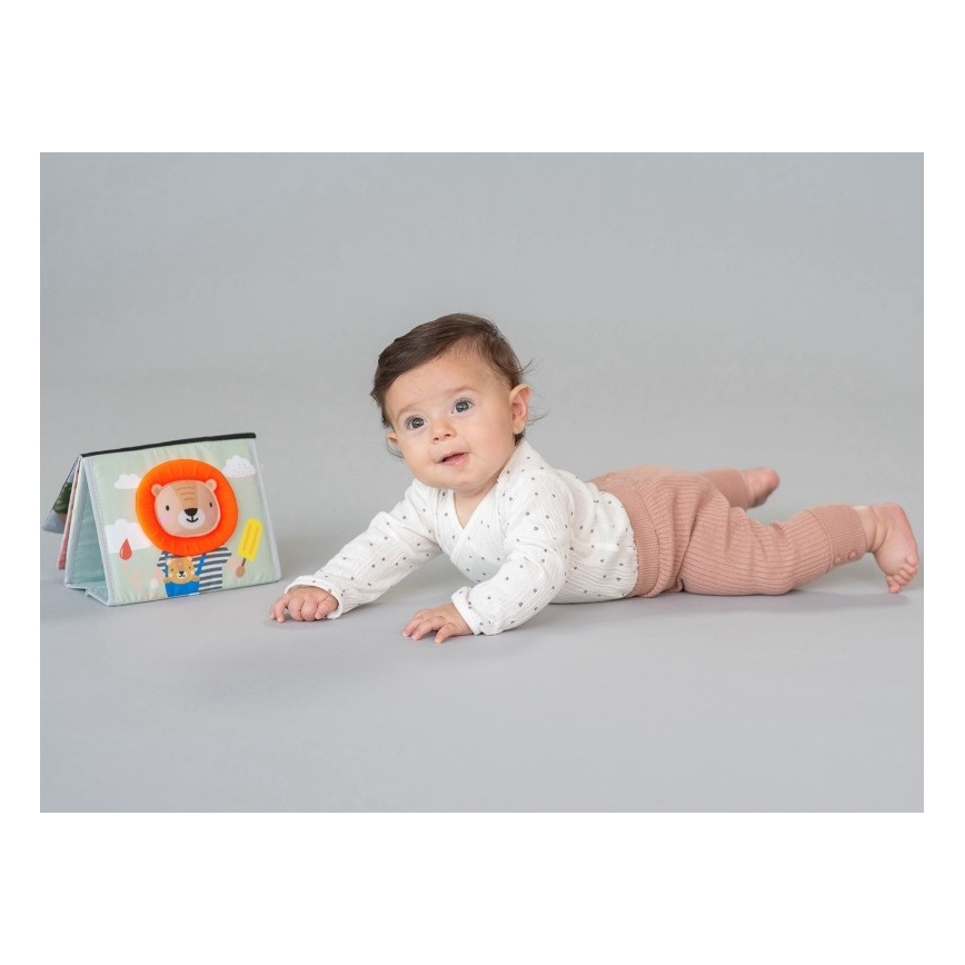 Taf Toys - Dětská textilní knížka se zrcátkem savana