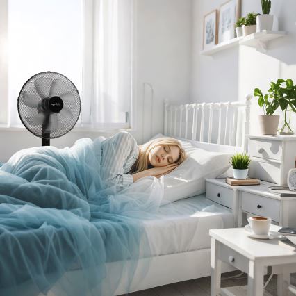 Taylor Swoden - Stojanový ventilátor 50W/230V 122 cm černá