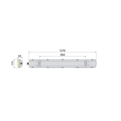 Technické zářivkové svítidlo 2xG13/18W/230V IP65 1270 mm