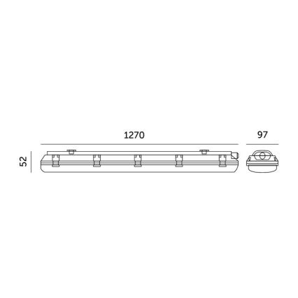 Technické zářivkové svítidlo HERMIC T8 2xG13/18W/230V IP65