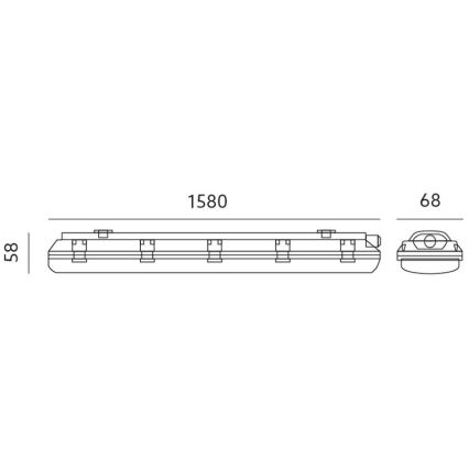 Technické zářivkové svítidlo T8 1xG13/22W/230V IP65