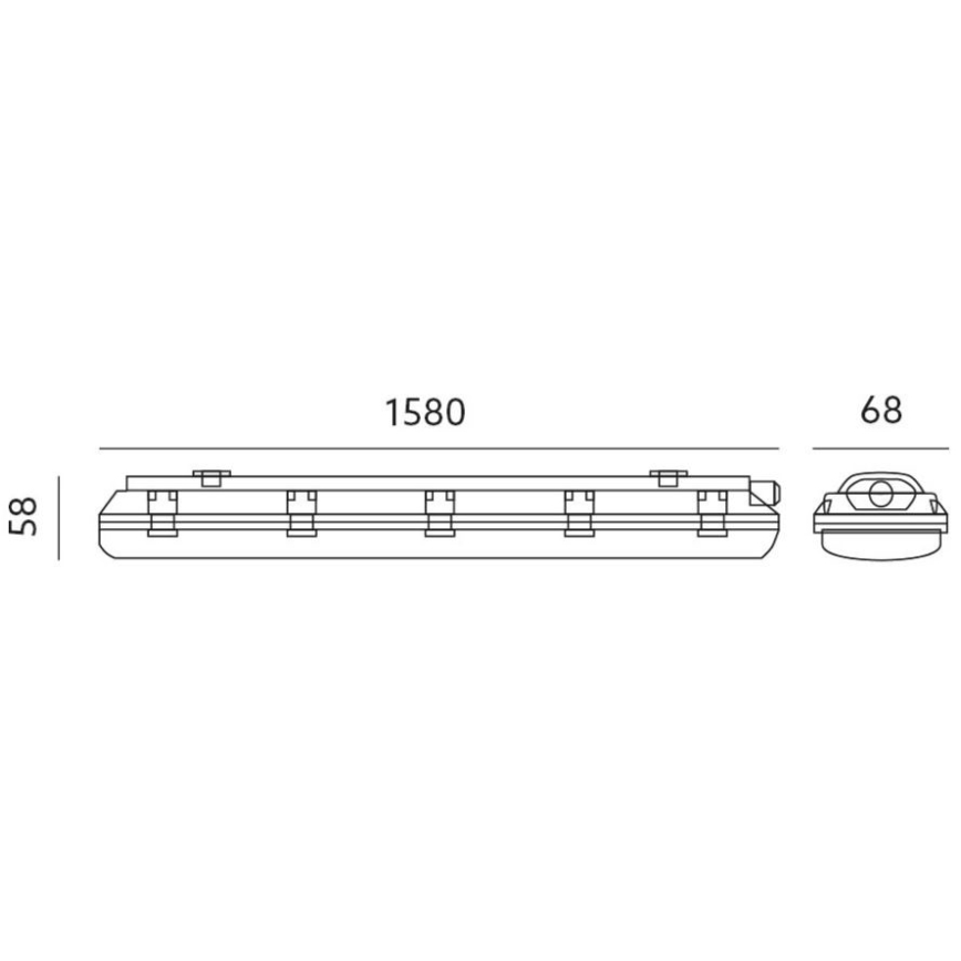 Technické zářivkové svítidlo T8 1xG13/22W/230V IP65