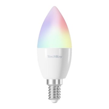 TechToy - LED RGB Chytrá stmívatelná žárovka E14/4,4W/230V 2700-6500K Wi-Fi