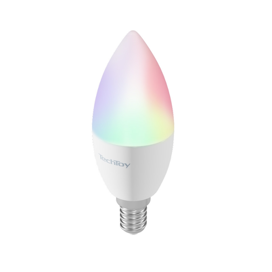 TechToy - LED RGB Chytrá stmívatelná žárovka E14/4,4W/230V 2700-6500K Wi-Fi